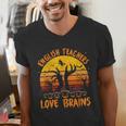 Teacher Halloween All English Teachers Love Brains Men's V-Neck T-Shirt, English Teacher Shirts, funny gift Teacher Halloween All English Teachers Love Brains Men's V-Neck T-Shirt, English Teacher Shirts, funny gift