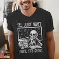 Teacher Halloween Shirt I'Ll Just Wait Until It's Quiet Men's V-Neck T-Shirt, funny gift Teacher Halloween Shirt I'Ll Just Wait Until It's Quiet Men's V-Neck T-Shirt, funny gift