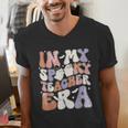 Teacher Halloween In My Spooky Teacher Era Retro Groovy Men's V-Neck T-Shirt, Groovy Teacher Shirts, funny gift Teacher Halloween In My Spooky Teacher Era Retro Groovy Men's V-Neck T-Shirt, Groovy Teacher Shirts, funny gift