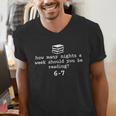 Teacher Haunted By 6-7 Halloween 6 7 Reading Book 67 Men's V-Neck T-Shirt, funny gift