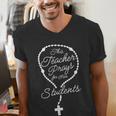 This Teacher Prays For Her Students Catholic Rosary Men's V-Neck T-Shirt, funny gift This Teacher Prays For Her Students Catholic Rosary Men's V-Neck T-Shirt, funny gift