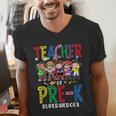 Teacher Of Pre K Superheroes Teacher New School Year Men Women Men's V-Neck T-Shirt, funny gift Teacher Of Pre K Superheroes Teacher New School Year Men Women Men's V-Neck T-Shirt, funny gift