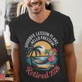Teacher Retirement Shirts 2026 Goodbye Lesson Hello Freedom Men's V-Neck T-Shirt, funny gift