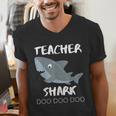 Teacher Shark Shirt Christmas Idea For Him Her Men's V-Neck T-Shirt, funny gift