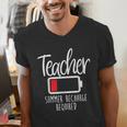 Teacher Summer Recharge Required Last Day School Women Men's V-Neck T-Shirt, funny gift Teacher Summer Recharge Required Last Day School Women Men's V-Neck T-Shirt, funny gift