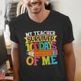 My Teacher Survived 100 Days Of Me 100th Day Of School Kids Men's V-Neck T-Shirt, funny gift My Teacher Survived 100 Days Of Me 100th Day Of School Kids Men's V-Neck T-Shirt, funny gift