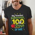 My Teacher Survived 100 Days Of Me Men's V-Neck T-Shirt, funny gift My Teacher Survived 100 Days Of Me Men's V-Neck T-Shirt, funny gift