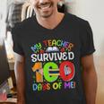 My Teacher Survived 100 Days Of Me 100 Days Of School Men's V-Neck T-Shirt, funny gift My Teacher Survived 100 Days Of Me 100 Days Of School Men's V-Neck T-Shirt, funny gift
