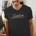 Teacher Teaching Camouflage Vintage Inspired Distressed Camo For Men Women Men's V-Neck T-Shirt, funny gift