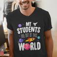 Teacher Tee My Students Are Out Of This World Space Men's V-Neck T-Shirt, funny gift Teacher Tee My Students Are Out Of This World Space Men's V-Neck T-Shirt, funny gift