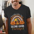 Teacher Thanksgiving Thankful For My Second Grade Turkeys Men's V-Neck T-Shirt, funny gift Teacher Thanksgiving Thankful For My Second Grade Turkeys Men's V-Neck T-Shirt, funny gift