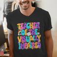 Teacher Of The Visually Impaired Blindness Awareness Men's V-Neck T-Shirt, funny gift
