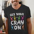 Teacher's Get Your Cray On Dabbing Crayons Men's V-Neck T-Shirt, funny gift Teacher's Get Your Cray On Dabbing Crayons Men's V-Neck T-Shirt, funny gift
