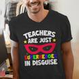 Teachers Are Just Superheroes In Disguise School Men's V-Neck T-Shirt, funny gift Teachers Are Just Superheroes In Disguise School Men's V-Neck T-Shirt, funny gift