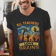All Teachers Love Brains Shirt Teacher Halloween Tee Men's V-Neck T-Shirt, funny gift All Teachers Love Brains Shirt Teacher Halloween Tee Men's V-Neck T-Shirt, funny gift