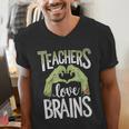 Teachers Love Zombie Teacher Halloween Fun Men's V-Neck T-Shirt, funny gift Teachers Love Zombie Teacher Halloween Fun Men's V-Neck T-Shirt, funny gift