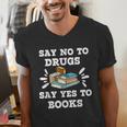 Teachers Red Ribbon Week Say No To Drugs Say Yes To Books Men's V-Neck T-Shirt, funny gift Teachers Red Ribbon Week Say No To Drugs Say Yes To Books Men's V-Neck T-Shirt, funny gift