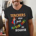Teachers Are Superheroes Graduation School Teachers Men's V-Neck T-Shirt, funny gift