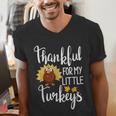 Teachers Thanksgiving Thankful For My Little Turkeys Men's V-Neck T-Shirt, funny gift Teachers Thanksgiving Thankful For My Little Turkeys Men's V-Neck T-Shirt, funny gift