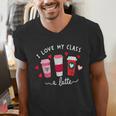 Teachers Valentine Day I Love My Class A Latte Coffee Women Men's V-Neck T-Shirt, funny gift Teachers Valentine Day I Love My Class A Latte Coffee Women Men's V-Neck T-Shirt, funny gift