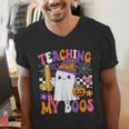 Teaching My Boos Ghost Teacher Cute Pencil Halloween Teacher Men's V-Neck T-Shirt, funny gift Teaching My Boos Ghost Teacher Cute Pencil Halloween Teacher Men's V-Neck T-Shirt, funny gift