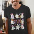 Teaching My Boos Teacher Cute Ghost Groovy Teacher Halloween Men's V-Neck T-Shirt, Groovy Teacher Shirts, funny gift Teaching My Boos Teacher Cute Ghost Groovy Teacher Halloween Men's V-Neck T-Shirt, Groovy Teacher Shirts, funny gift