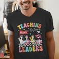 Teaching Future Leaders Groovy Teacher Back To School Men's V-Neck T-Shirt, Future Teacher Shirts, Groovy Teacher Shirts, funny gift