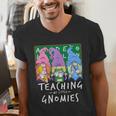 Teaching My Little Gnomies With Gnome For Teacher Women Men's V-Neck T-Shirt, funny gift Teaching My Little Gnomies With Gnome For Teacher Women Men's V-Neck T-Shirt, funny gift