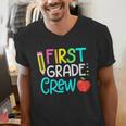 Team 1st Grade Crew Back To School 1st Grade Teacher Kids Men's V-Neck T-Shirt, funny gift