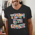 Team 5th Grade Building Blocks Bricks Theme Teacher Team For Men Women Kids Men's V-Neck T-Shirt, funny gift Team 5th Grade Building Blocks Bricks Theme Teacher Team For Men Women Kids Men's V-Neck T-Shirt, funny gift