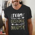 Team School Nurse Camo Teacher Student Back To School For Men Women Men's V-Neck T-Shirt, funny gift