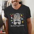 Technology Teacher Messy Bun Technology Teaching Men's V-Neck T-Shirt, funny gift