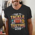Test Day State Football Tackle Testing Day Sports Teacher Men's V-Neck T-Shirt, funny gift
