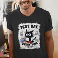 Test Day Stressed Cat Teacher Student Kids Testing Day Men's V-Neck T-Shirt, funny gift Test Day Stressed Cat Teacher Student Kids Testing Day Men's V-Neck T-Shirt, funny gift