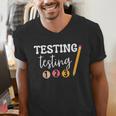 Testing Testing 123 Cute Math Teacher Student Test Day Men Women Girls Kids Men's V-Neck T-Shirt, funny gift Testing Testing 123 Cute Math Teacher Student Test Day Men Women Girls Kids Men's V-Neck T-Shirt, funny gift