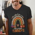 Thankful For My 5th Grade Turkeys Thanksgiving Teacher Men's V-Neck T-Shirt, funny gift