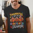 Thankful For My Kindergarten Turkeys Thanksgiving Teacher Men's V-Neck T-Shirt, funny gift Thankful For My Kindergarten Turkeys Thanksgiving Teacher Men's V-Neck T-Shirt, funny gift