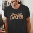 Thankful Teacher Autumn Fall Teacher Thanksgiving Youth Men's V-Neck T-Shirt, funny gift