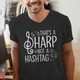 That's a Sharp Not a Hashtag Music Teacher Musicians Men's V-Neck T-Shirt, funny gift