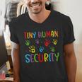 Tiny Human Security Preschool Childcare Teacher Babysitters Men's V-Neck T-Shirt, funny gift