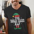 The Toddler Teacher Elf Christmas Matching Family Men's V-Neck T-Shirt, funny gift