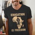 History Education Is Freedom African Map Black Teacher Men's V-Neck T-Shirt, History Teacher Shirts, funny gift History Education Is Freedom African Map Black Teacher Men's V-Neck T-Shirt, History Teacher Shirts, funny gift