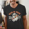 Trick Or Teach Groovy Retro Ghost Halloween Teacher Kids Men's V-Neck T-Shirt, Groovy Teacher Shirts, funny gift Trick Or Teach Groovy Retro Ghost Halloween Teacher Kids Men's V-Neck T-Shirt, Groovy Teacher Shirts, funny gift