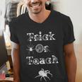 Trick Or Teach Halloween Teacher Shirt Teaching Spider Tee For Men Women Kids Men's V-Neck T-Shirt, funny gift