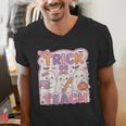 Trick Or Teach Retro Halloween Teacher Look Men's V-Neck T-Shirt, funny gift