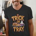 Trick Or Tray Halloween Cafeteria Teacher School Men's V-Neck T-Shirt, funny gift Trick Or Tray Halloween Cafeteria Teacher School Men's V-Neck T-Shirt, funny gift
