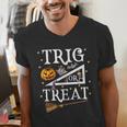 Trig Or Treat Shirt Halloween Math Teacher School College Men Women Kids Men's V-Neck T-Shirt, funny gift