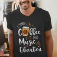 I Turn Coffee Into Music Education Music Teacher Men's V-Neck T-Shirt, funny gift I Turn Coffee Into Music Education Music Teacher Men's V-Neck T-Shirt, funny gift