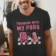 Twinning With My Para Teacher Matching Paraprofessional 70s For Men Women Men's V-Neck T-Shirt, funny gift Twinning With My Para Teacher Matching Paraprofessional 70s For Men Women Men's V-Neck T-Shirt, funny gift
