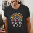 Twinning With My Teacher Bestie Spirit Week Girls Day Kids Men's V-Neck T-Shirt, funny gift